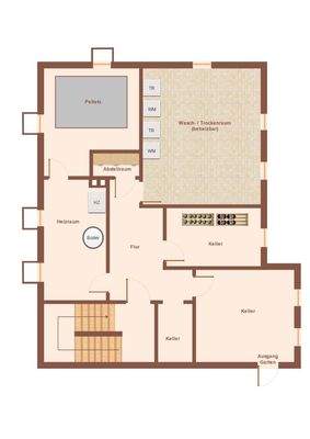Skizze Grundriss Kellergeschoss