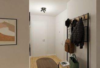 Visualisierung des Eingangsbereiches der Eigentumswohnung