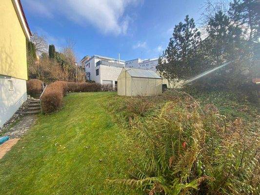 Garten mit Gartenhäuschen