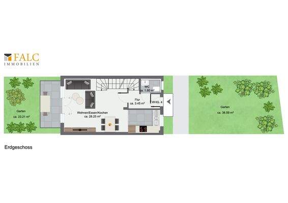Erdgeschoss mit Garten