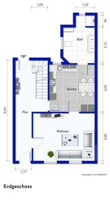 Grundriss EG mit Maßkette