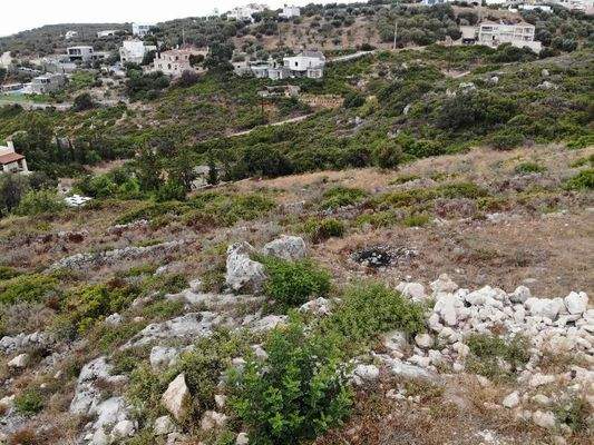 Kreta, Plaka: Atemberaubendes Grundstück mit Panoramablick auf Meer und Berge zu verkaufen