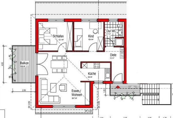 Erstbezug: freundliche 3-Zimmer-Hochparterre-Wohnung mit Balkon in Pliezhausen