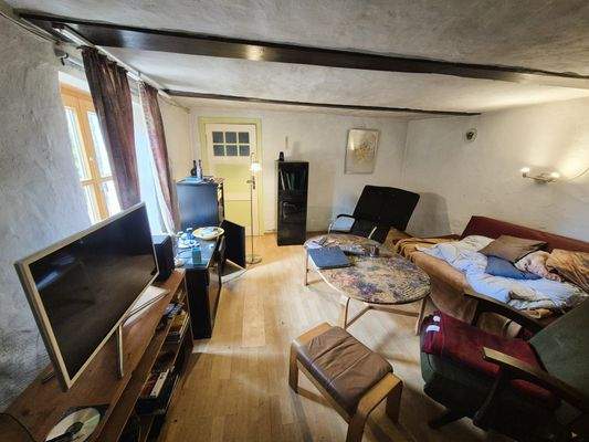 Wohnbereich mit urigem Kamin