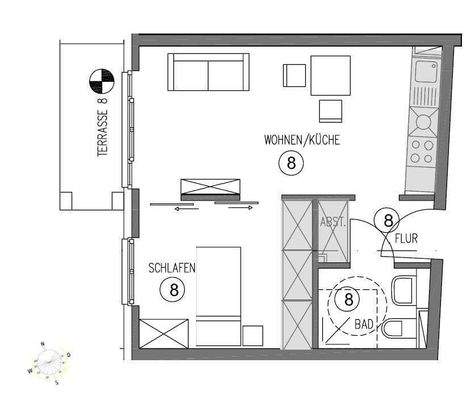 Grundriss WE 8