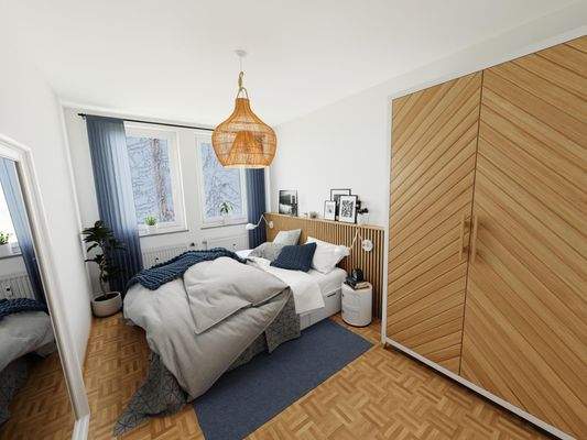 Einrichtungsbeispiel Schlafzimmer (Visualisierung)