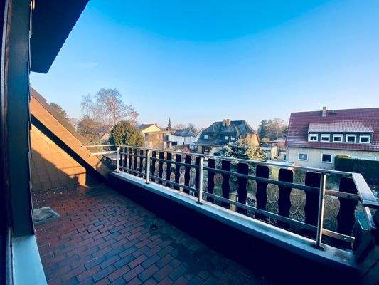 Der Balkon im Obergeschoss