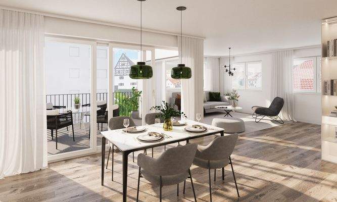 Innenrendering Gebäude 1 - Wohnung 2