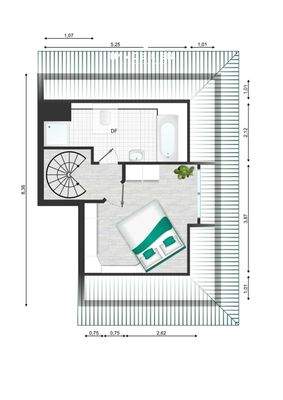 Grundriss Maisonette Whg DG 2