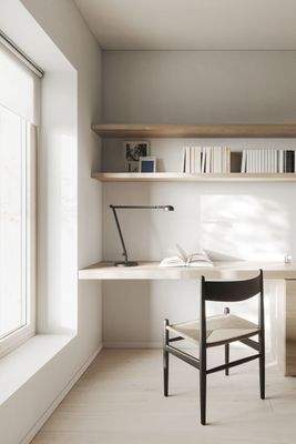 Ruhige, helle Arbeitszimmer