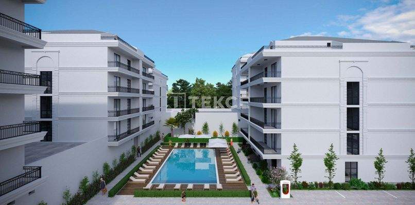 Stylish City View Flats in a Complex with Pool in Bursa