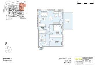 Grundriss Wohnung 3, Weissdornweg