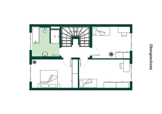 Grundriss Obergeschoss.