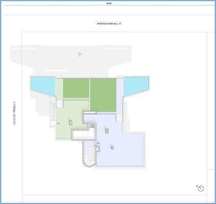 Grundriss Dachterrasse mit Pool