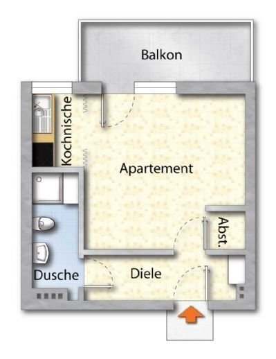 1-Zimmer Apartment in Beueler Top-Lage