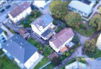 Vogelperspektive zwei Häuser