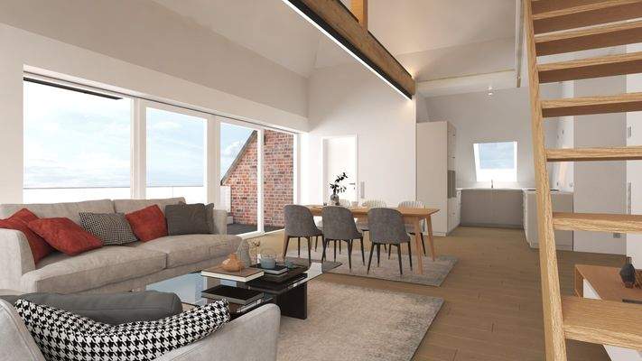 Wohnzimmer blick in die Galerie