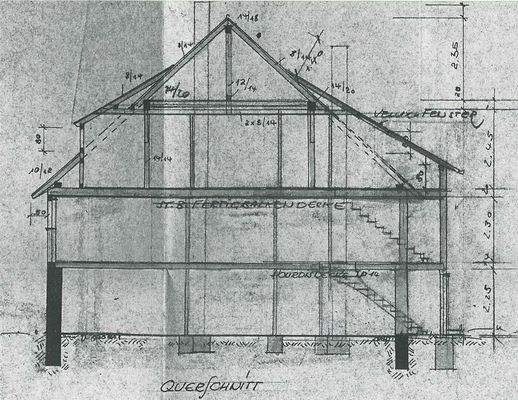 Schnitt Bestandsgebäude