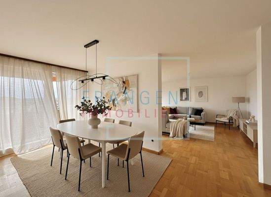 Wohn-/Essbereich virtuell eingerichtet