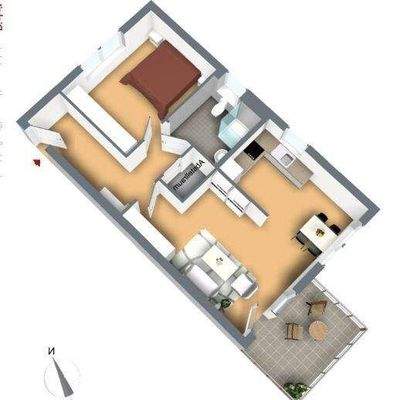 bunter Grundriss offene Küche 4.8