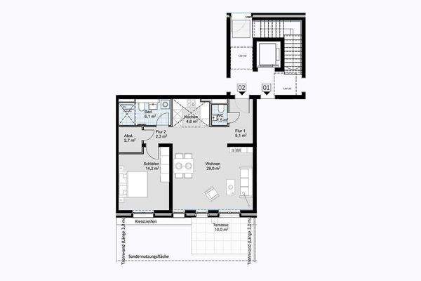 Grundriss Wohnung 2