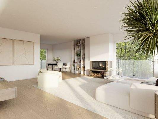 Virtuell eingerichteter Wohnbereich