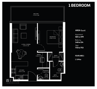 Grundriss 1 Bedroom