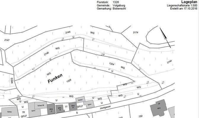 Baugrund Südlage am Löshang Lageplan. Fst.1326