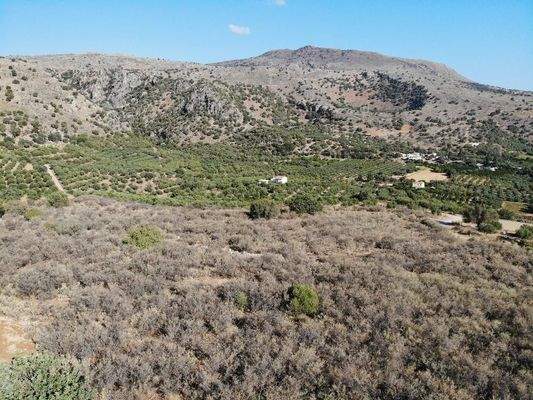Kreta, Stilos: Baugrundstück mit Panoramablick auf Meer und Berge zu verkaufen