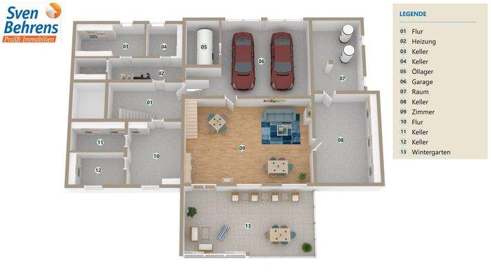 Grundriss Souterrain/ Kellergeschoss