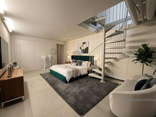 Schlafzimmer Keller Konzeptdarstellung