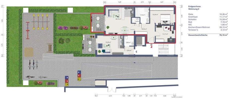 7321 Etagengrundriss EG WE 2