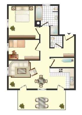 Grundriss (nicht maßstabsgetreu - kann vom Original abweichen)