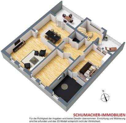 Grundriss Obergeschoss 3D