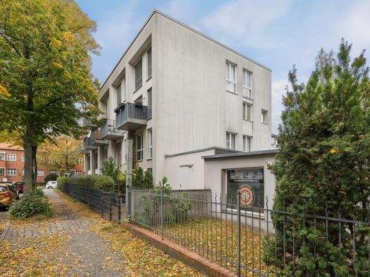 Seitliche Hausansicht