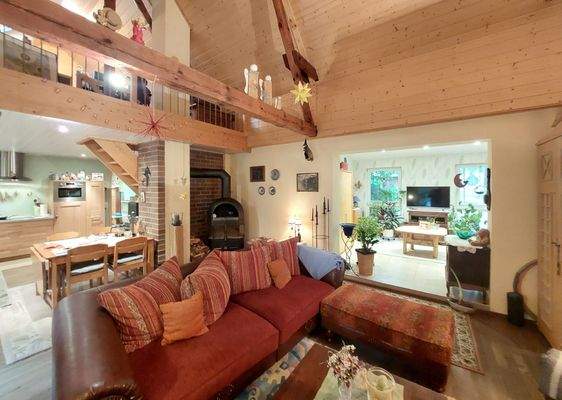 Wohnbereich mit Kamin