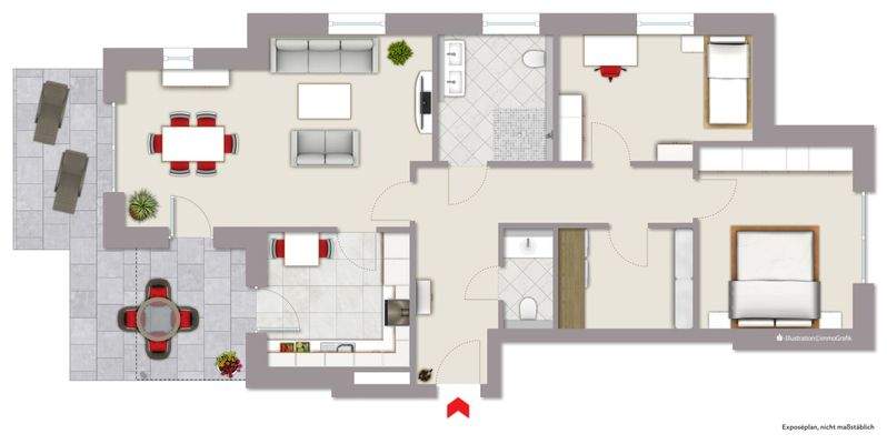 Grundriss, Wohnung 5