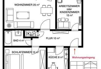 Grundriß der Wohnung