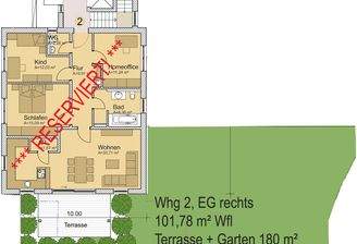 Gartenwohnung, Whg 2, EG rechts!
