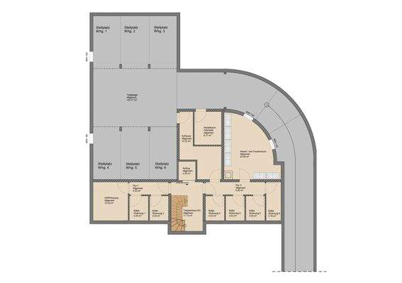 Grundriss Keller mit Tiefgarage