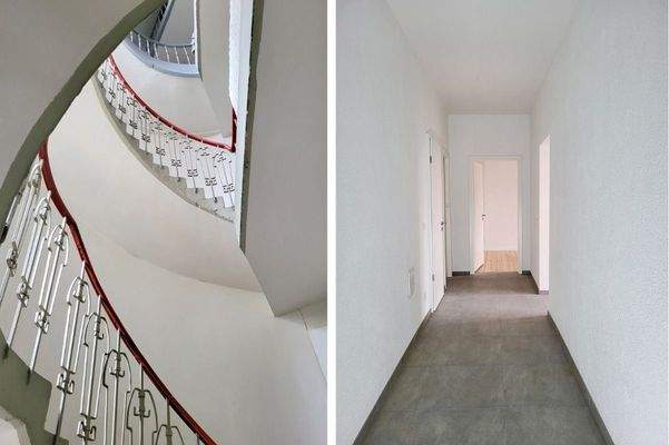 Treppenhaus und Wohnungsflur