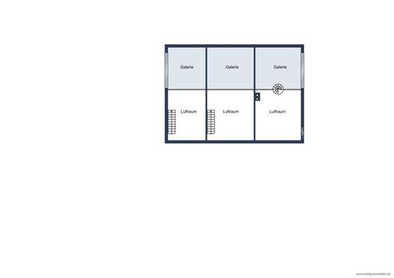 Grundrissskizze Galerie - nicht maßstabsgetreu - Möbilierung dient lediglich zur Veranschaulichung und ist nicht Bestandteil des Hauses
