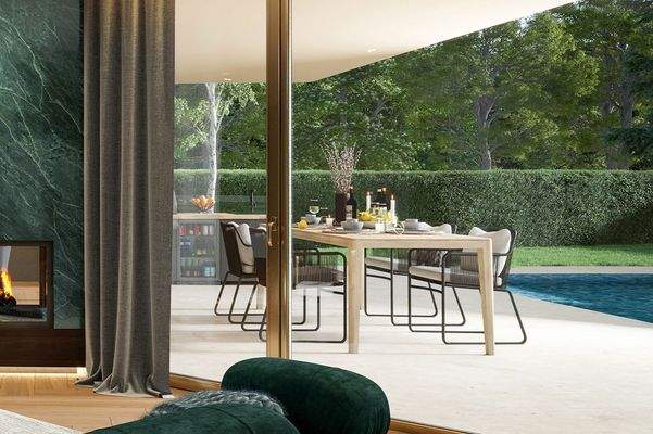 Die Terrasse: Nahtloser Übergang zwischen Innen- und Außenbereich - Visualisierung