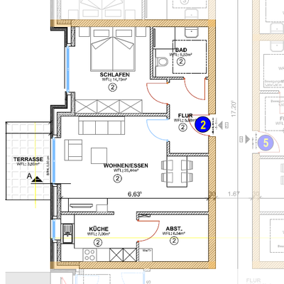 Grundriss der Wohnung 2