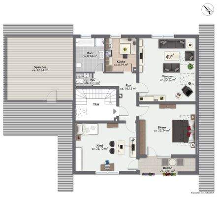 möglicher Grundriss nach Aufstockung!