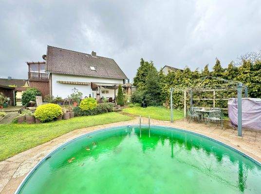 Rückseite, Pool, Pavillon