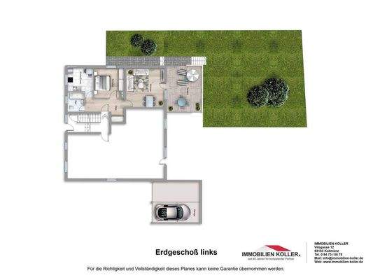 Grundrissplan EG links mit Gartenanteil