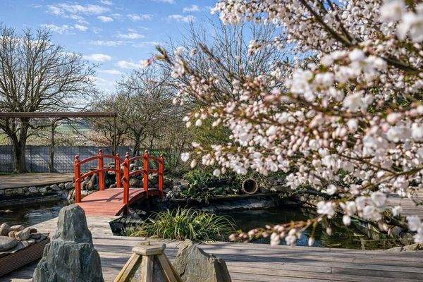 Brücke über den Koi-Teich