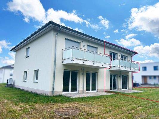 Rückansicht Doppelhaushälfte