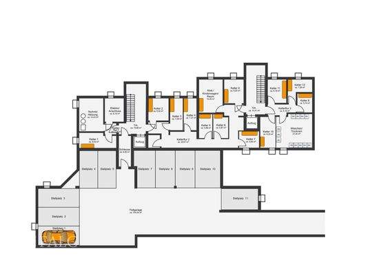 Grundriss Keller & Tiefgarage